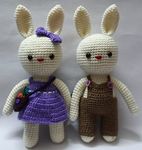 Crochet Artwork Amigurumi Handmade Bunny Soft Toy (Couple Bunny 2)