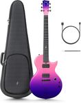 Enya Nova Go Sonic Electric Guitar Smart Carbon Fiber Electric Guitar with 10W Wireless Speaker, Charging Cable, Adjustment Key and Protective Case, Cosmic Purple