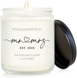 PETALSUN Mr & Mrs Est 2024 - Wedding Gifts for Couples 2024, Mr and Mrs Gifts, Bridal Shower Gifts, Wedding Shower Gifts for Bride and Groom, Handmade Lavender Wedding Candle