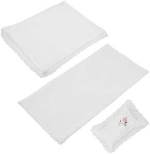 BABESIDE 3 Pcs Reborn Doll Accessories and Doll Bedding Set for 17-22 Inch Dolls, Doll Double Bed, Exquisite Doll Blanket a, Fits Lifelike Dolls (Doll Not Included)