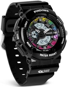 PINIDOUS Orologi da Donna Orologio per Studenti Adolescenti Impermeabile All'aperto Sport Digital Orologi Analogici con Cronometro Allarme Conto Alla Rovescia Doppio Display 7 Colori LED
