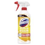 Domestos Power Foam Citrus Blast Upside Down Spray bleach-free toilet & bathroom cleaner eliminates 99.99%* of germs 450 ml