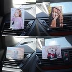 MISSELF Car Dashboard Vent Photo holder, Clip On Magnetic Picture Frame Horizontal or Vertical Placement Clear Acrylic Fit wallet size 3.5 x 2.3 inch