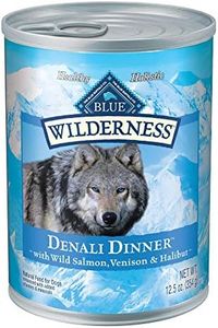 Blue Buffalo Wilderness Denali Dinner High Protein Grain Free, Natural Wet Dog Food, Wild Salmon, Venison & Halibut 12.5-Oz Can (Pack of 12)