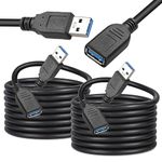 Storite 2 Pack 3M USB 3.0 Male to Female Extension Cable High Speed 5GBps Extension Cable Data Transfer for Keyboard, Mouse, Flash Drive, Hard Drive, Printer and More - Black