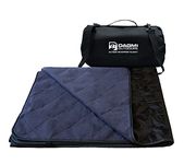 Dagmi Outdoors Waterproof Outdoor Blanket Large Fleece Stadium & Camping Blankets for Cold Weather. Perfect for Outdoors, Car, Dogs, Picnic. Windproof, Quilted, Extra Warm (Black/Dark Gray)