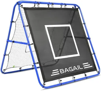 BAGAIL Soccer Rebounder Net, Double Sided Soccer Nets, Adjustable Angles, Foldable Rebound Net with Target for Skills Training, Portable Soccer Goals for Garden - Blue