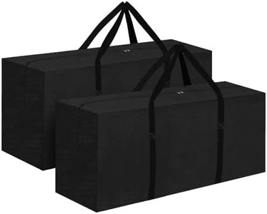 skyfiree Outdoor Cushion Storage Bags 2 Pack 420D Water-Resistant Cushion Storage Bags Extra Large Patio Cushion Storage Bags with Zipper and Handle for Outdoor Cushions, 68" L x 30" W x 20" H, Black