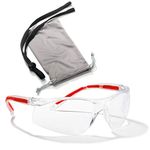 Clear Safety Glasses Eye Protection (1 Pair, 1 Case, 1 Neck cord) - Shooting, Sports Safety Goggles, Protective Eyewear For Men and Women.