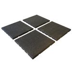 Aslon Black Rubber Playground Tile - 400x400x25mm - Pack of 4