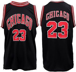 Zmart Australia New Men's Basketball Jersey Sports T Shirt Tee Vest Tops Gym Chicago Los Angeles, Black - Chicago 23, L