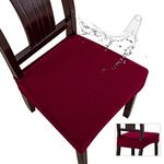 Genina Waterproof Seat Covers for Dining Room Chair Covers Waterproof Dining Chair Covers (6 PCS-Rear-Covered, Wine Red)