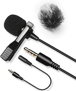 Nicama LVM3 Lavalier Microphone with 1 Windscreen Muff, Omni-Directional Condenser Lapel Clip-On Mic for DSLR Camera Canon Nikon Sony Camcorder Audio Recorders Smartphones PC Podcast