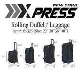 22" 30" 36" 40" Polyester Rolling Duffle Bag Travel Wheeled Luggage Suitcase 