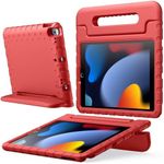 JETech Kids Case for iPad 10.2 Inch (9th/8th/7th Generation, 2021/2020/2019), iPad Air 3 10.5 (3rd Gen, 2019) and iPad Pro 10.5 2017, Shockproof Lightweight Tablet Cover with Handle Stand (Red)