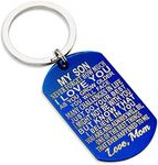 Inspirational Gift to Son From Mom-Never Forget Mother to Son Birthday Graduation Gifts Keychain for Teen Boy, Blue Myson Mom, Medium