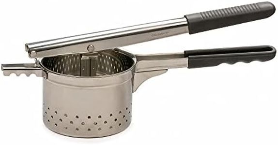 RSVP International Endurance® Jumbo Potato Ricer | Mash Potatoes, Fruits, Vegetables & More | Extra Large Ricing Basket | Pot Resting Extension | Dishwasher Safe