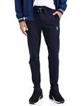 Van Heusen Athleisure Men Regular Fit Trackpants - Cotton Rich - Smart Tech, Easy Stain Release, Anti Stat, Ultra Soft, Moisture Wicking_50052_Navy_XXL