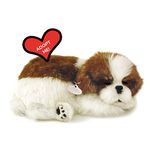 MERKUR Perfect Petzzz original petzzz shih tzu, realistic, lifelike stuffed interactive pet toy, companion pet dog with handcrafted synthetic fur - Multicolour