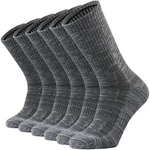 SOX TOWN Unisex Cushioned Crew Training Athletic Socks Men & Women with Combed Cotton Moisture Wicking Breathable Performance(LightGrey L)