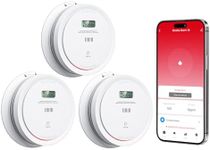 3 Packs Wi-Fi Smoke Detector Carbon Monoxide Detector Combo with App Notifications, Smart Smoke and Carbon Monoxide Detector with LCD Display & Replaceable Battery, Compatible with Tuya Smart