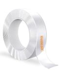 Guokoo Nano Double Sided Tape Heavy Duty - Transparent Reusable Nano Adhesive Tape, Washable Traceless Strong Gel Tape, Wall Sticky Strips for Carpet Fixing, Photos Posters. (2CM * 2MM * 3Metre)