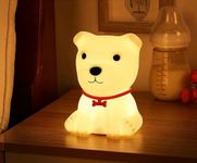 Zilloquil Hcetigol Cute Silicone Puppy For Baby Room Decor Rechargeable 7 Color Dog Lamp Soft Squishy Nursery Led Night Light Ideal Birthday Christmas Gift For Kids Baby Child Girls Boys Toddler,Multi