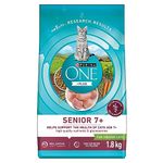 Purina ONE +Plus Senior Dry Cat Food, Chicken - 1.8 kg Bag