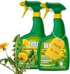 Garden Lawn Weed Killer Bundle - Pack of 2 x1L Ready to Use Lawn Weed Killer Weed Control with Topline Card. Strong Weedkiller for Dandelions, Daisies and more