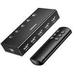 UGREEN HDMI Switch 5 in 1 Out, HDMI Splitter 4K@60Hz with Remote, 5 Port Hdmi 2.0 Switcher Support 3D CEC HDR HDCP 2.2, Compatible with PS5/4, Xbox, TV Box, Blu-Ray, HDTV, Monitor, Projector (Black)