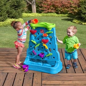 Step2 Waterfall Discovery Water Wall – Outdoor Water Table with 13-Piece Set