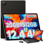 DOOGEE T30 Max 2024 Newest Tablet 12'' Android 14 512GB ROM+20GB RAM, 4K Display, 2.2GHz G99 Octa-core, 10800mAh 33W Fast Charging, 4G-LTE Android Tablet, Tablets with Keyboard & Case, Protective Film