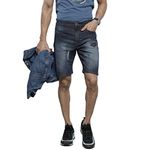 The Indian Garage Co Men's Denim Shorts (1121-DNMSHORTS-34_Blue_32)