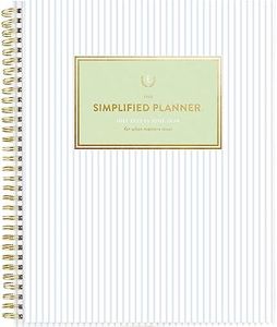 AT-A-GLANCE 2023-2024 Academic Planner, Simplified by Emily Ley, Weekly & Monthly, 8-1/2" x 11", Large, Monthly Tabs, Flexible Cover, Customizable, Carolina Stripe (EL11-901A)