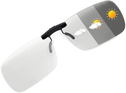 JM Rimless Rectangle Clip on Sunglasses Lightweight Polarized Eyeglasses Men Women Photochromic Grey