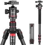 NEEWER 68"/172cm Carbon Fiber Camera Tripod Monopod with Center Column, Ball Head, Arca Type QR Plate, Bag, Travel Tripod Max Load 26.5lb/12kg, N55C