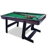 HLC 5FT Pool Table Folding Snooker Table Set Steady Space Saving Billiards Table with All accessories Indoor Outdoor, Great for Kids and Adults