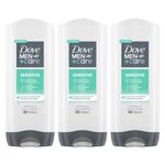 Dove Men+Care 3-in-1 Body, Face & Hair Wash Hydrating Sensitive Provides 24 Hour Nourishment with Clean and Calm Scent of Fresh Mint and Cedar Body Wash for Men, 400ml Pack of 3