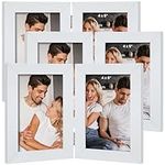 Belle Vous 6 Pack of White Picture Frames with High Definition Real Glass - For 4x6 Pictures Without Mat - MDF Photo Frames for Gallery or Tabletop Display - Horizontal and Vertical Use