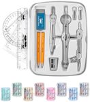 Mr. Pen- Geometry Set, 13 pcs, Compass for Geometry Compass, Geometry Kit Set with Shatterproof Storage Box, Math Compass, Geometry Set for School, Compass Math, Protractor and Compass Set, Grey