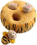 IFOYO Squeak Dog Toys, Large Durable Hide and Seek Interactive Plush Dog Toys for Large Medium Small Dogs, Pets, Christmas Dog Toy, Yellow