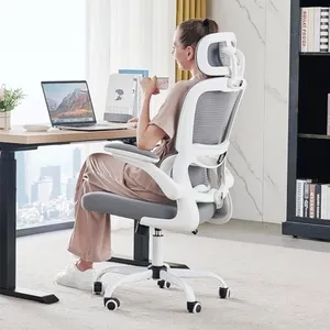 TRALT Office Chair Ergonomic Desk Chair, 330 LBS Home Mesh Office Desk Chairs with Wheels, Comfortable Gaming Chair, High Back Office Chair for Long Hours (White)