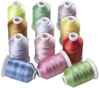 12 Variegated Color Polyester Embroidery Machine Thread for Most Home Embroidery Machines 1100 Yards Each