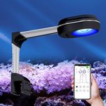 PopBloom RL60 WiFi Marine LED Aquarium Light Reef Aquarium Lamp 20in 50cm Marine Fish Tank, APP Control 4 Channels with Mounting Arm Kit (60W RL60 Black)