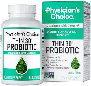 Physician's CHOICE Probiotics for Weight Management & Bloating - 6 Probiotic Strains - Prebiotics - Key ingredient Cayenne - Supports Gut Health - Weight Management for Women & Men - Green Tea - 84 CT