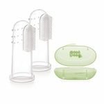 Beebaby Silicone Finger Brush with Carry Case Pack of 2 for Baby (Green)