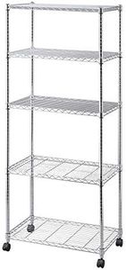 Iris Ohyama SE-7518JC Metal Rack, Main Body, Steel Rack, 27.6 inches (70 cm), 5 Tiers, Commercial Use, Stainless Steel, Shelves, Storage, 5 Tiers, Rustproof, Pole Diameter 1.0 inches (25 mm), Width