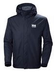 Helly Hansen Men's Seven J Waterproof Windproof Breathable Rain Coat Jacket, 596 Navy, Small