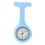 SibyTech Nurse Watch Brooch, with Pin/Clip Design, Health Care Nurse Doctor Paramedic Medical Brooch Fob Watch (Light Blue)