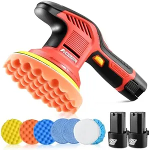 AOBEN Cordless Car Polisher,6 Inch Car buffer Waxer Kit with 2X2000mAh Batteries,6 Variable Speed &10 Polishing Pads,Brushless Cordless Polisher for Car Detailing/Waxing/Polishing/Scratch Removing